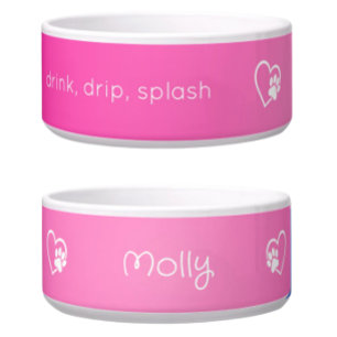 Écuelle Bol personnalisé pour chien 'drink drip splash' Ro