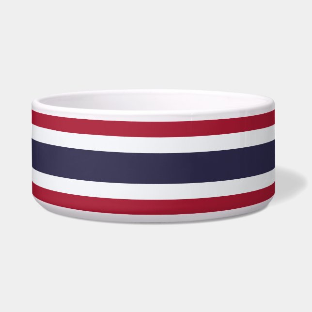 Écuelle Bol pour animal de compagnie avec drapeau de Thaïl (Devant)