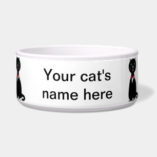 Écuelle Bol pour animal de compagnie mignon chat noir et b