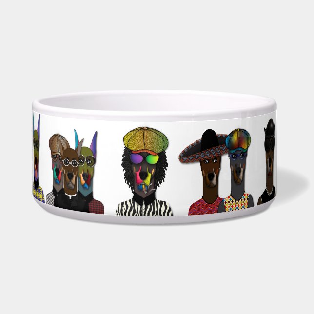 Écuelle Bol pour animaux de compagnie Designer "Party Pups (Droite)