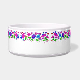 Écuelle Bol pour animaux familiers Folk Flowers