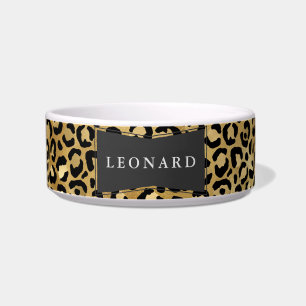 Écuelle Bol pour chien à motif peau de léopard moderne