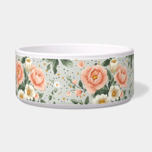 Écuelle Bol pour chien à motif rose Cottagecore vintage