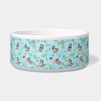 Écuelle Bol pour chien berger allemand floral de printemps