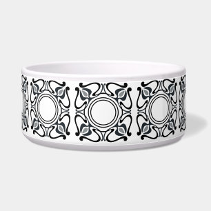 Écuelle Bol pour chien designer noir gris Art Nouveau