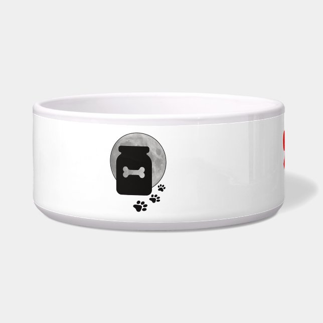 Écuelle Bol pour chien "Paws & Smiles" | Motif os et empre (Gauche)