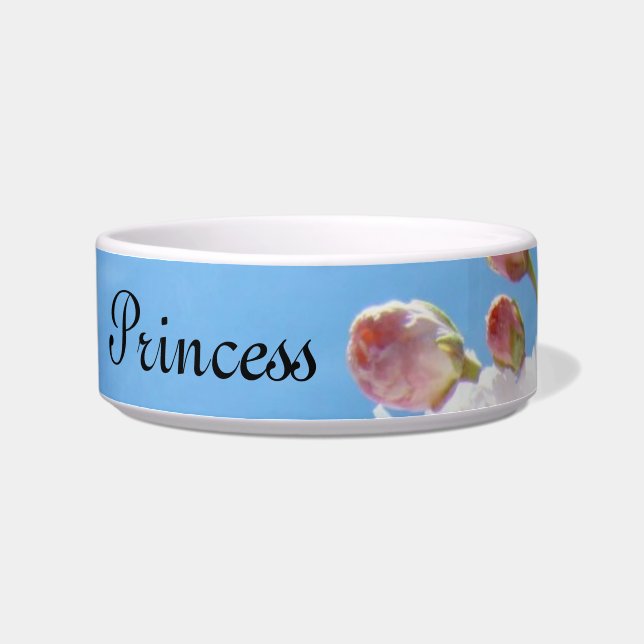 Écuelle  bols à nourriture pour chat Princesse Rose Fleurs (Gauche)