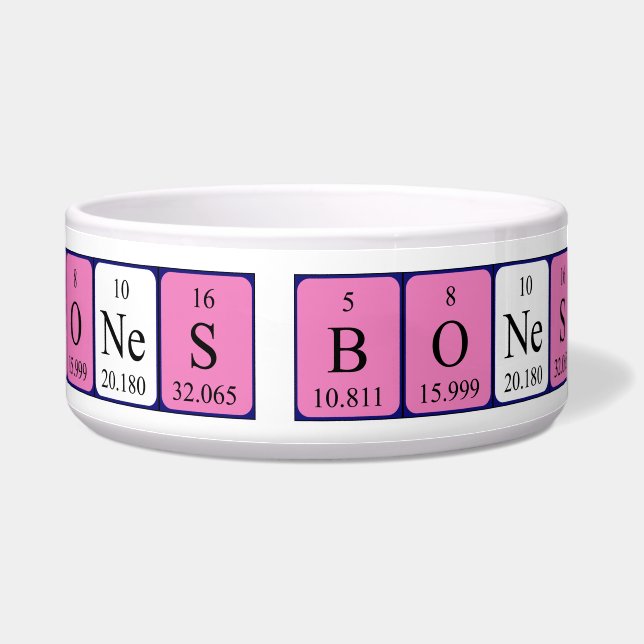 Écuelle Bones nom de table périodique bol d'animal de comp (Droite)
