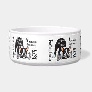 Écuelle Boston Terrier. Heureux allez chanceux par Insima