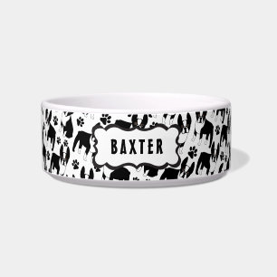 Écuelle Boston Terrier mignonne avec le nom de votre chien