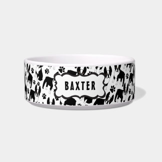 Écuelle Boston Terrier mignonne avec le nom de votre chien