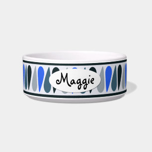 Écuelle Boule de chien en céramique personnalisée Blue Tea