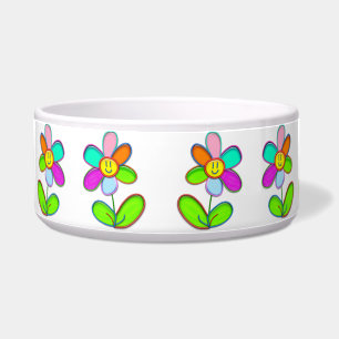 Écuelle Boule pour animaux avec marguerite colorée -