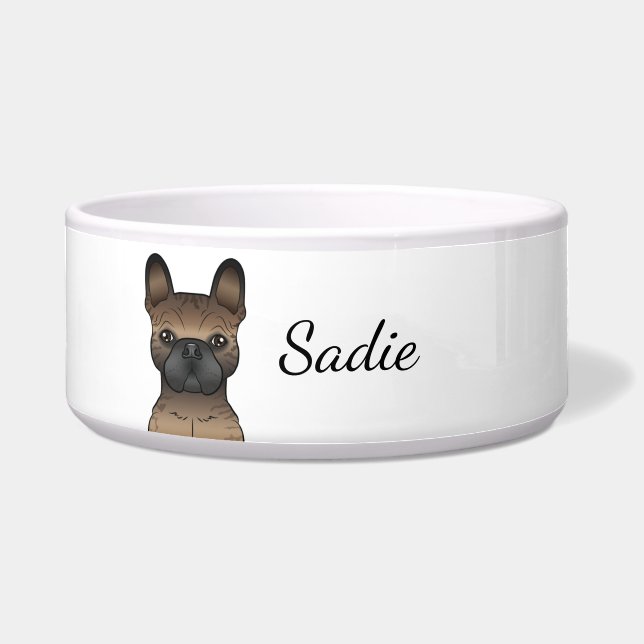 Écuelle Bouledogue français bringé / Frenchie Chien mignon (Devant)
