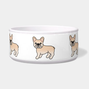 Écuelle Bouledogue français crème Chien de dessin animé mi