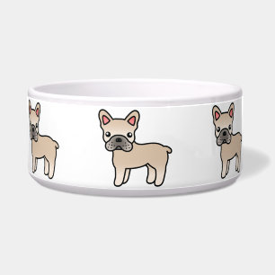 Écuelle Bouledogue français de dessin animé crème