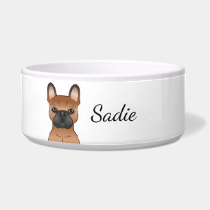 Écuelle Bouledogue français rouge / Frenchie dessin animé 