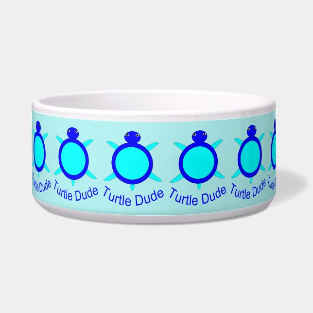 Écuelle Bright Blue Turtle Dude Pet Bowl (Devant)