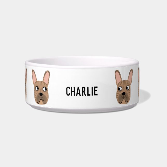 Écuelle Brindle French Bulldog Nom Bowl (Devant)