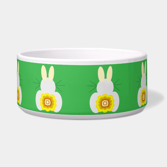 Écuelle Bunny Jaune Green Ceramic Pet Bowl (Devant)