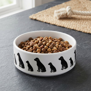 Écuelle Cadeaux de chien silhouette Labrador noir motif