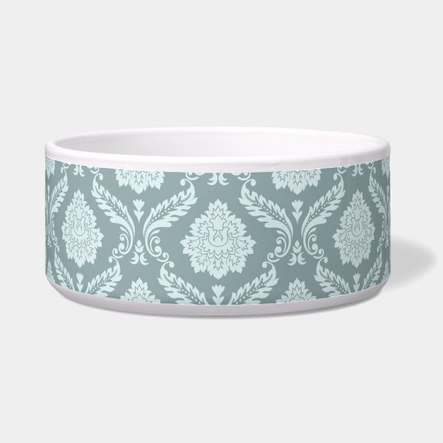 Écuelle Canard Rococo Motif Damassé Œuf Bleu+Turquoise (Devant)