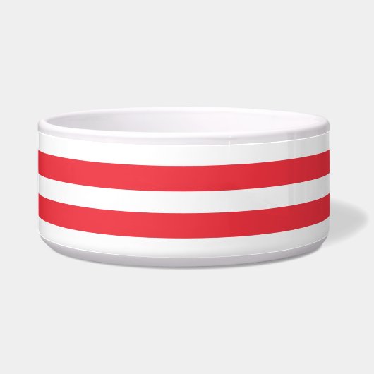 Écuelle Cane à sucre rouge et blanc rayé horizontal simple (Gauche)