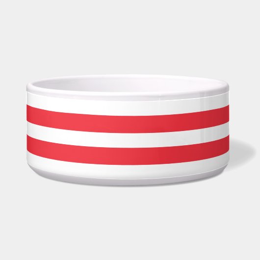 Écuelle Canne de bonbon rouge et blanc rayé horizontal sim (Devant)