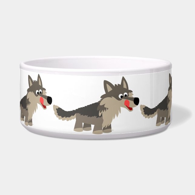 Écuelle Caricature mignonne Wolf Dog Bowl (Devant)