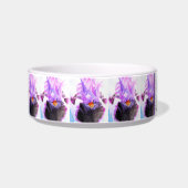 Écuelle Cat Dog Shabby Floral Iris Irises Pet Name Bowl (Gauche)