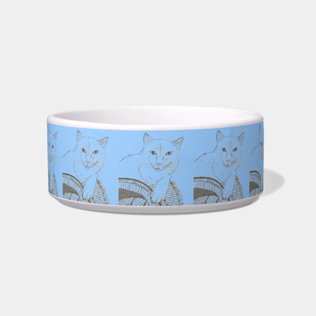 Écuelle Cat Ragdoll Portrait Pet Bowl - Mod Blue (Devant)