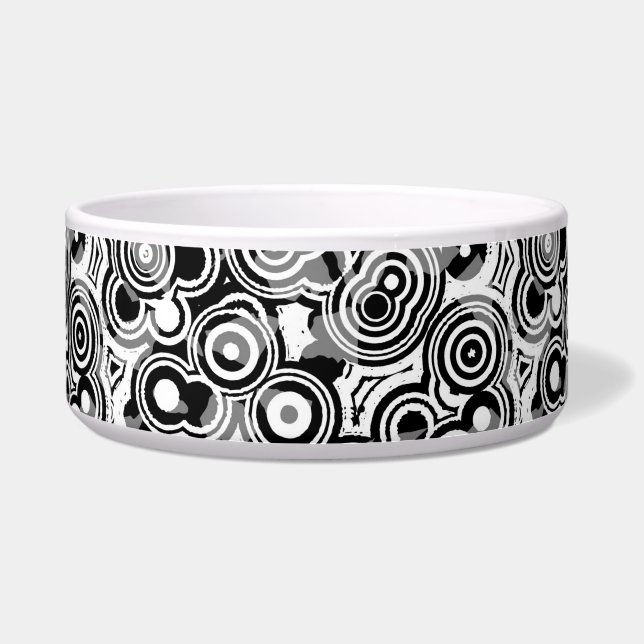 Écuelle cercles abstraits chat nourriture bol (Devant)