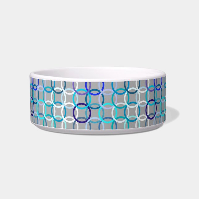 Écuelle Cercles Modernes du Milieu du Siècle, gris, bleu e (Gauche)
