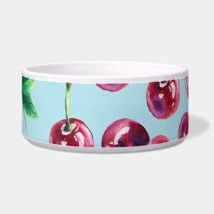 Écuelle Cerises d'aquarelle modernes : Motif de baies jute