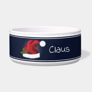 Écuelle Chapeau rouge Festive sur le bleu avec le nom de l