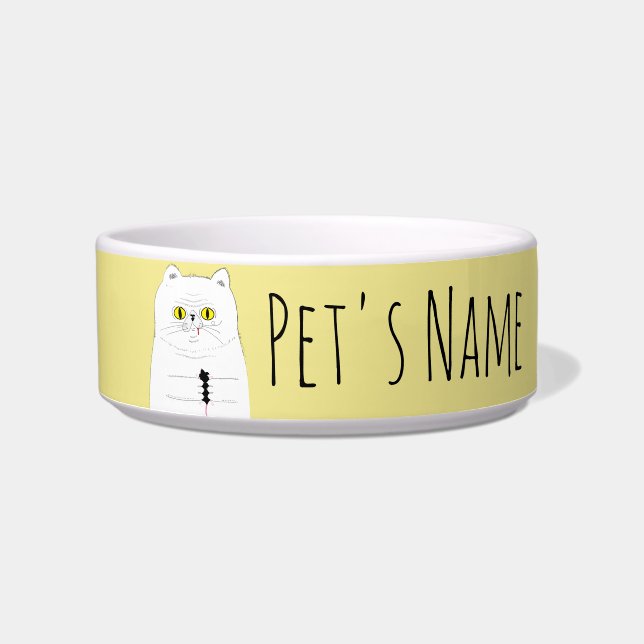 Écuelle Chat avec le bol de nourriture du nom d'animal (Devant)