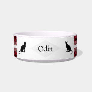 Écuelle Chat Checkers Personnalisable Chat Food Bowl