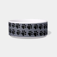 Chat / empreintes de pattes de chien - fond gris