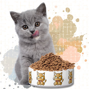 Écuelle Chat mignon marron personnalisé dessin animé moder