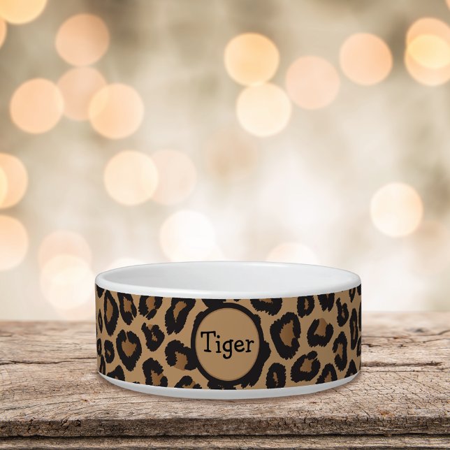 Écuelle Chat Motif léopard Monogram (Créateur téléchargé)