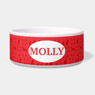 Écuelle Chat rouge monogramme et Motif de chiens