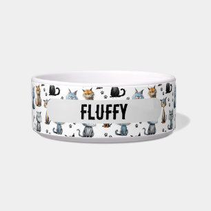 Écuelle Chats Avec Visages Grincheux Nom de Motif Empreint