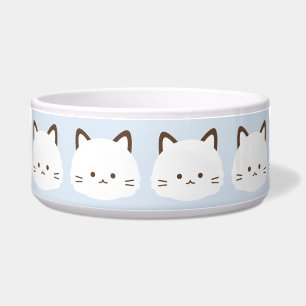 Écuelle Chatte à visage mignon avec arrière - plan bleu pa