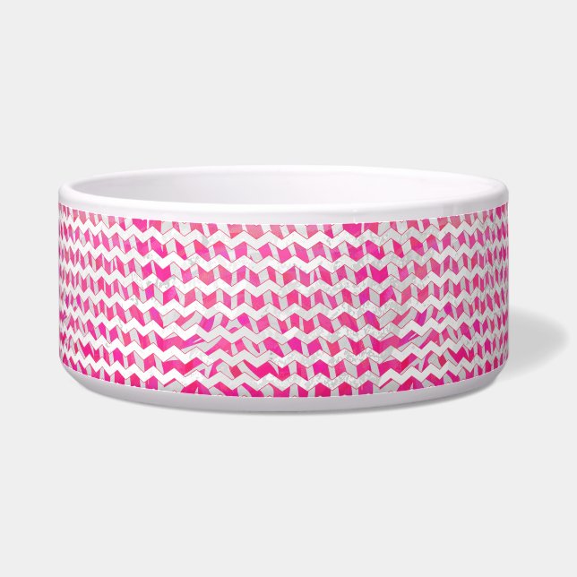 Écuelle Chaud rose et blanc Chevron Zebra (Droite)