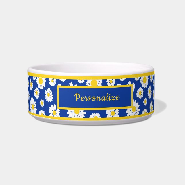 Écuelle Cheerful Yellow and Blue Daisy Floral Pattern (Devant)