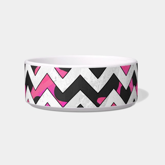 Écuelle Chevron Cow Hot rose et noir (Droite)