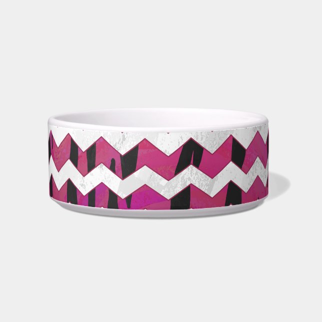 Écuelle Chevron Tiger rose chaud et noir (Droite)