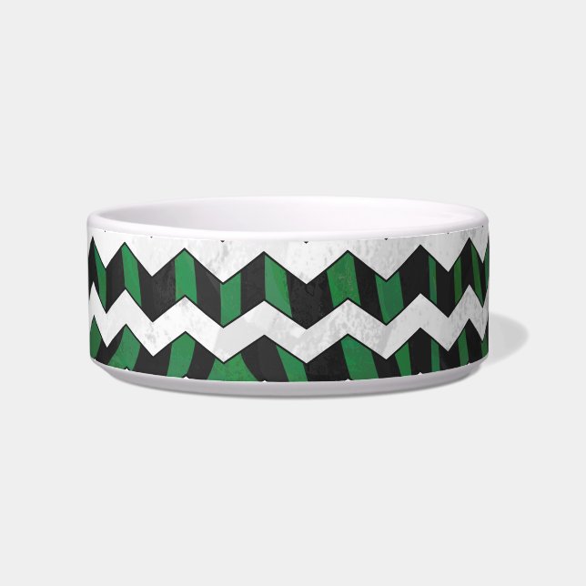 Écuelle Chevron Zebra noir et vert (Droite)