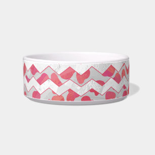 Écuelle ChevronDalmatien rose et blanc