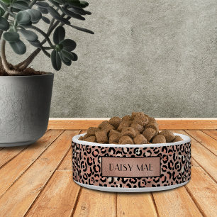 Écuelle Chic Rose Gold Leopard Motif Custom Pet